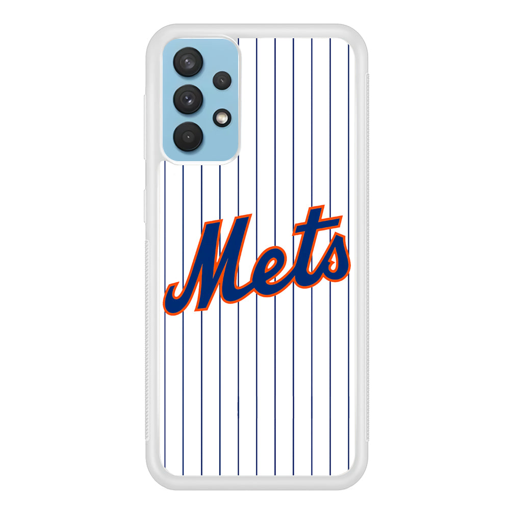 Baseball New York Mets MLB 001 Samsung Galaxy A32 Case-Phone Case-Rubber White (2D Case)-Altracase