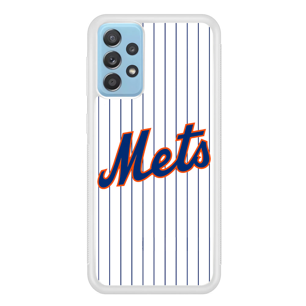 Baseball New York Mets MLB 001 Samsung Galaxy A52 Case-Phone Case-Rubber White (2D Case)-Altracase