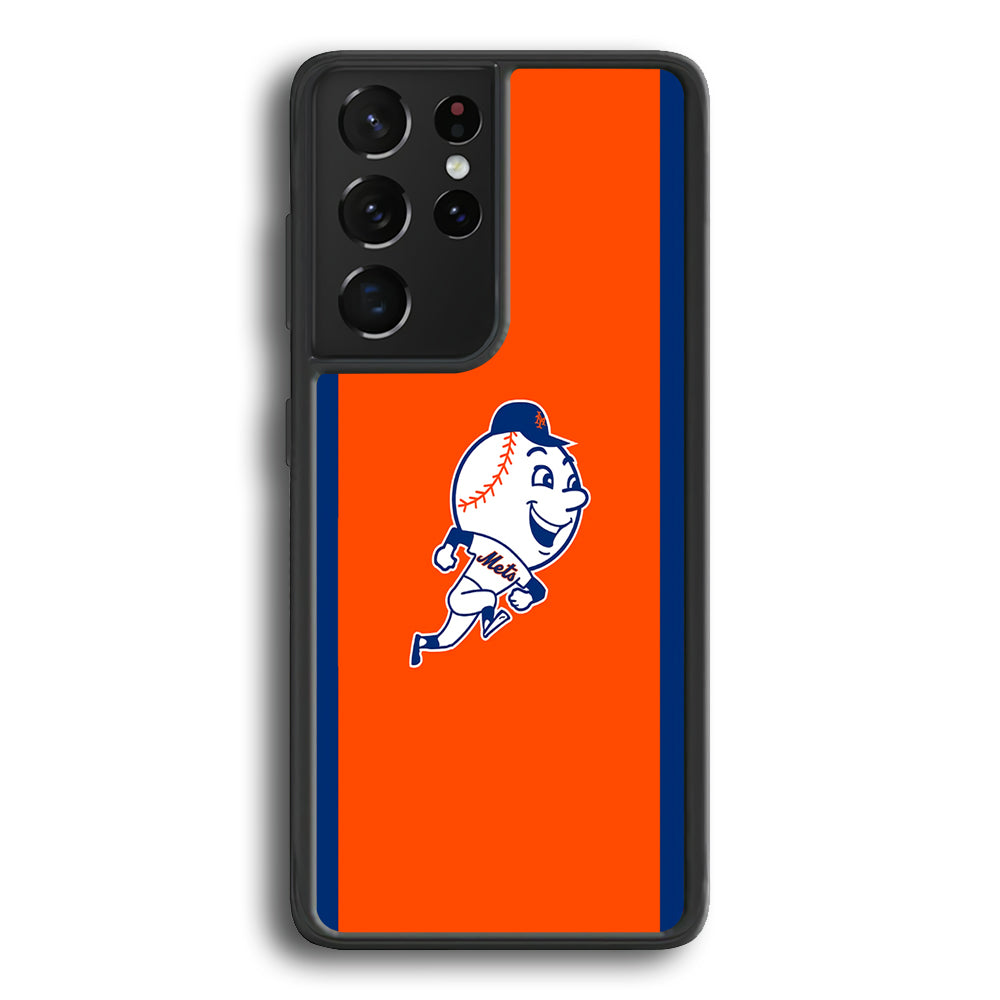 Baseball New York Mets MLB 002 Samsung Galaxy S25 Ultra Case-Phone Case-Rubber Black (2D Case)-Altracase