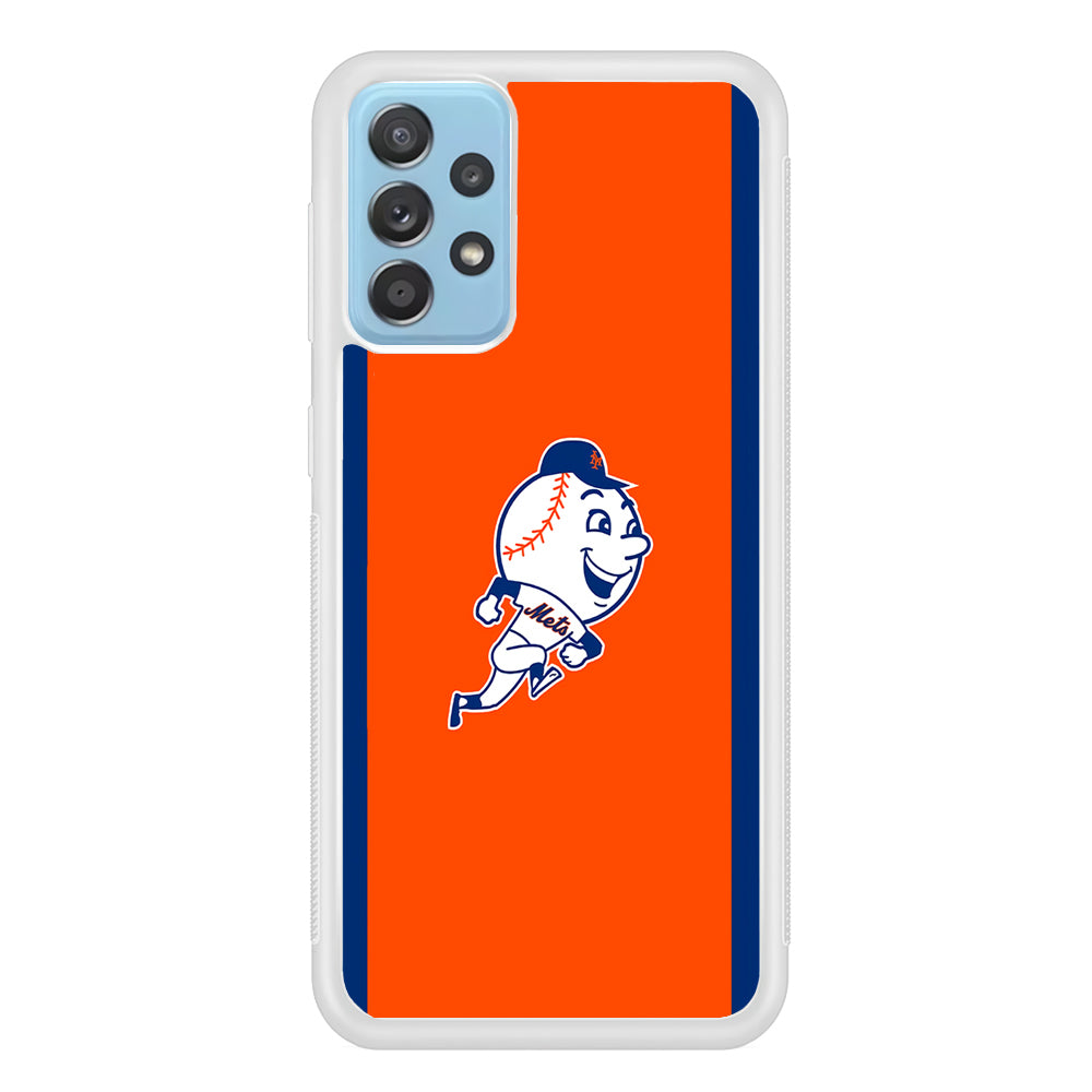 Baseball New York Mets MLB 002 Samsung Galaxy A72 Case-Phone Case-Rubber White (2D Case)-Altracase