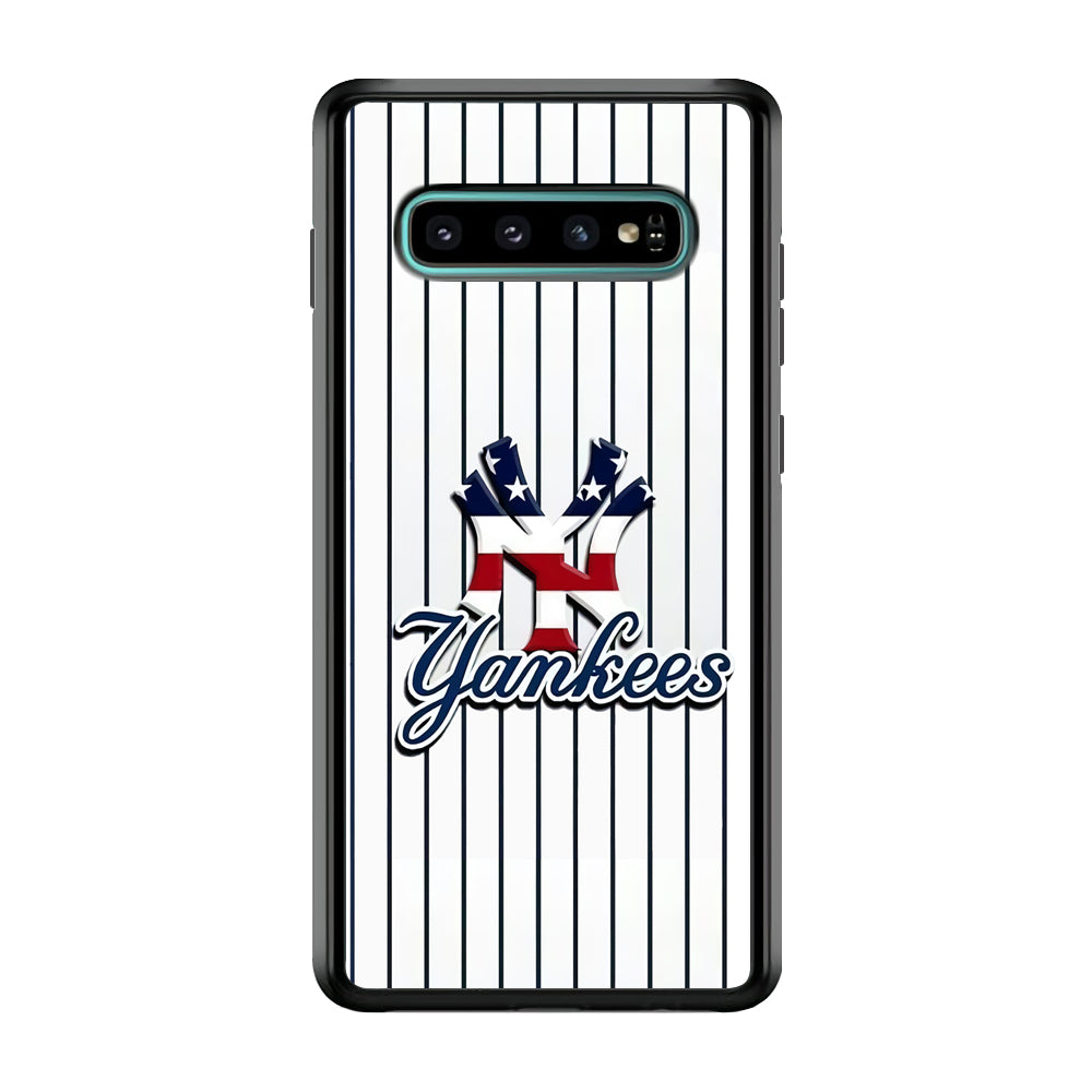 Baseball New York Yankees MLB 001 Samsung Galaxy S10 Case-Phone Case-Rubber White (2D Case)-Altracase