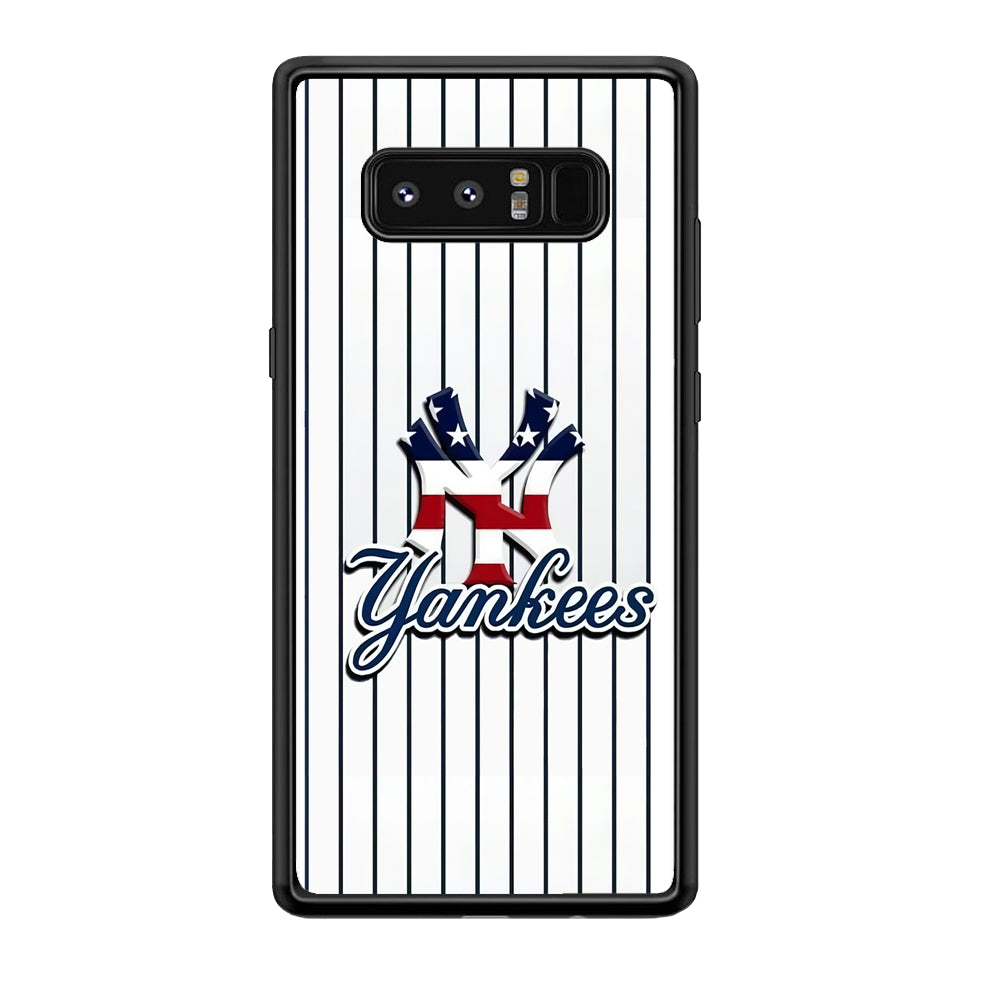 Baseball New York Yankees MLB 001 Samsung Galaxy Note 8 Case-Phone Case-Rubber Black (2D Case)-Altracase