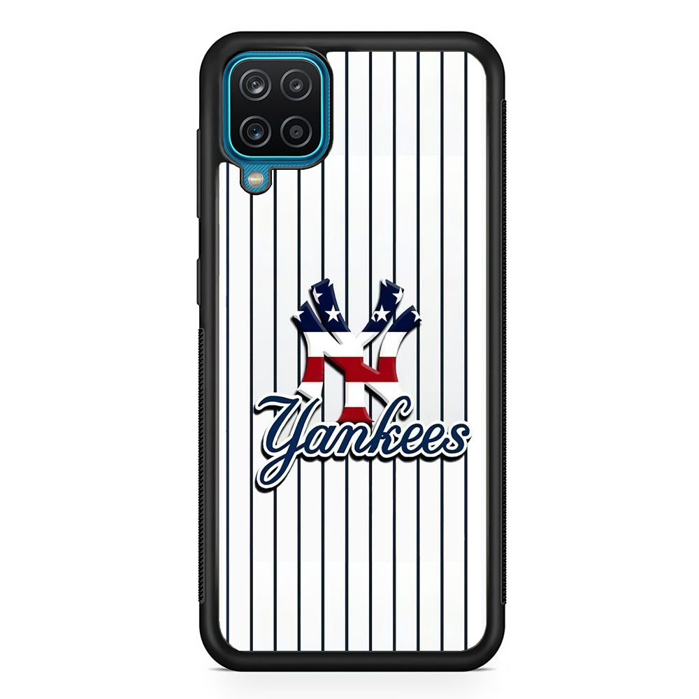 Baseball New York Yankees MLB 001 Samsung Galaxy A12 Case-Phone Case-Rubber Black (2D Case)-Altracase