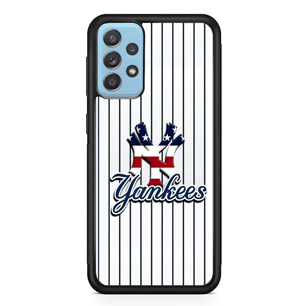 Baseball New York Yankees MLB 001 Samsung Galaxy A72 Case-Phone Case-Rubber Black (2D Case)-Altracase