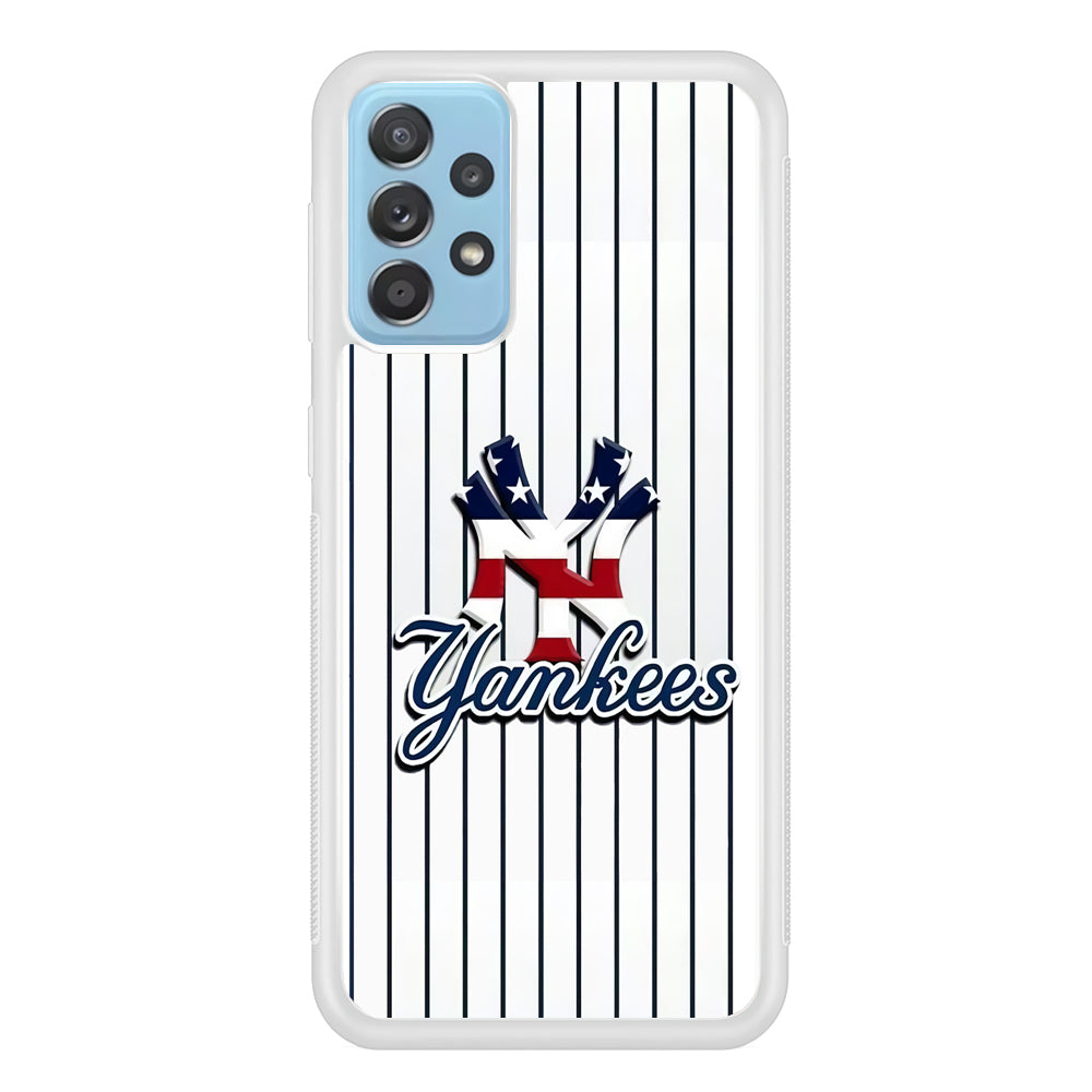 Baseball New York Yankees MLB 001 Samsung Galaxy A72 Case-Phone Case-Rubber White (2D Case)-Altracase