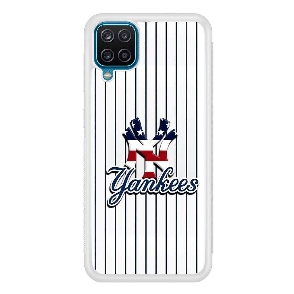 Baseball New York Yankees MLB 001 Samsung Galaxy A12 Case-Phone Case-Rubber White (2D Case)-Altracase