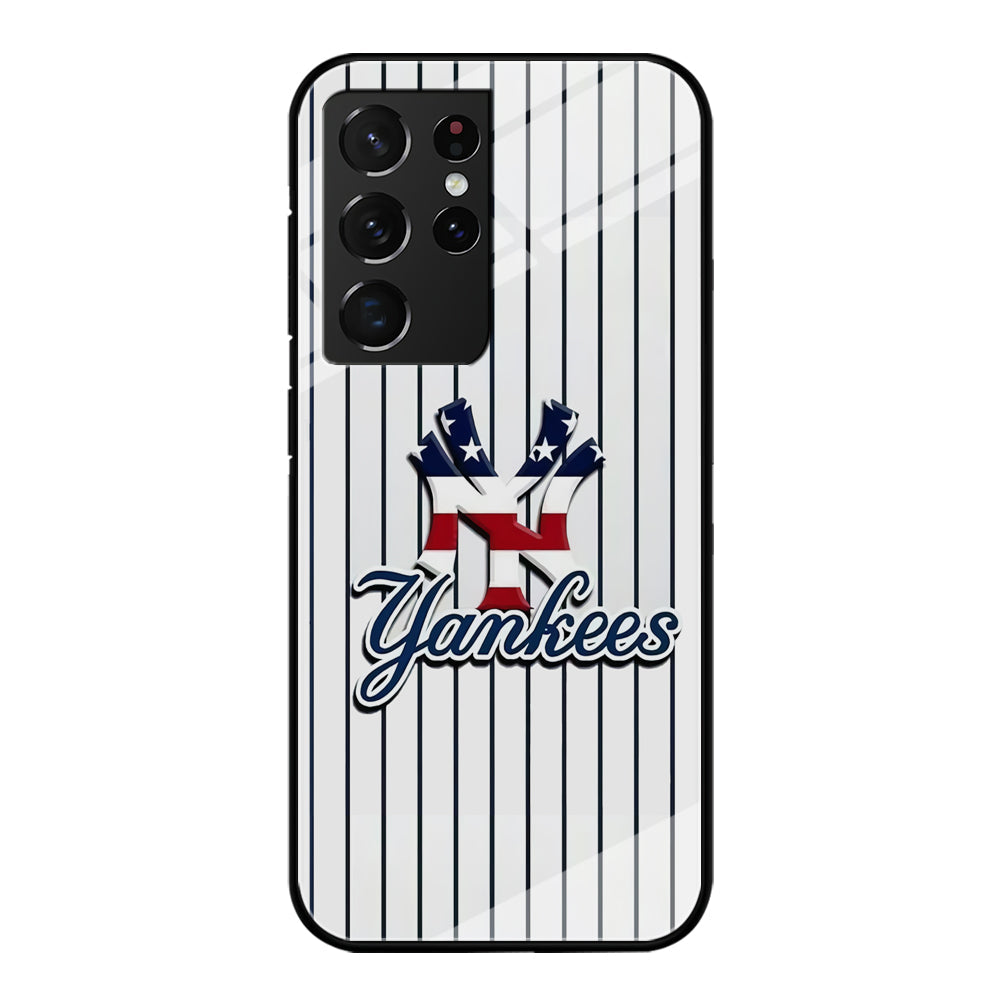 Baseball New York Yankees MLB 001 Samsung Galaxy S23 Ultra Case-Phone Case-Tempered Glass Case-Altracase