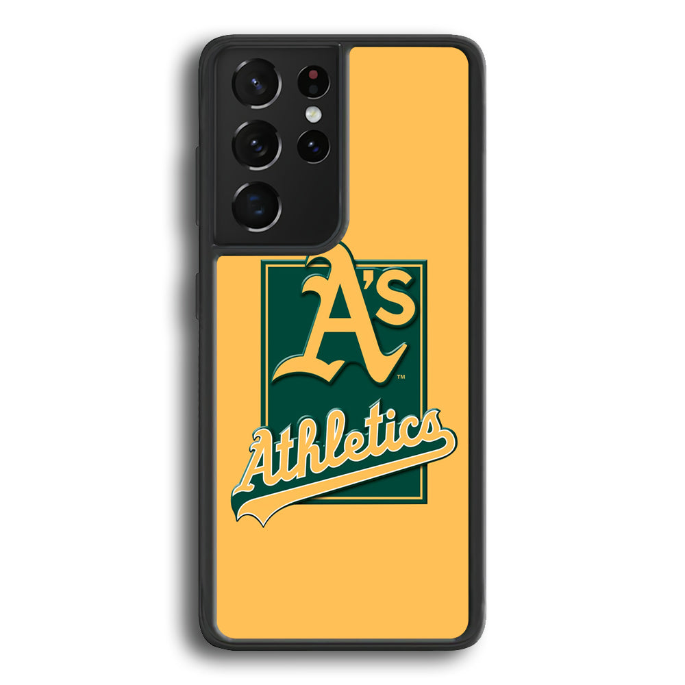 Baseball Oakland Athletics MLB 002 Samsung Galaxy S21 Ultra Case-Phone Case-Rubber Black (2D Case)-Altracase