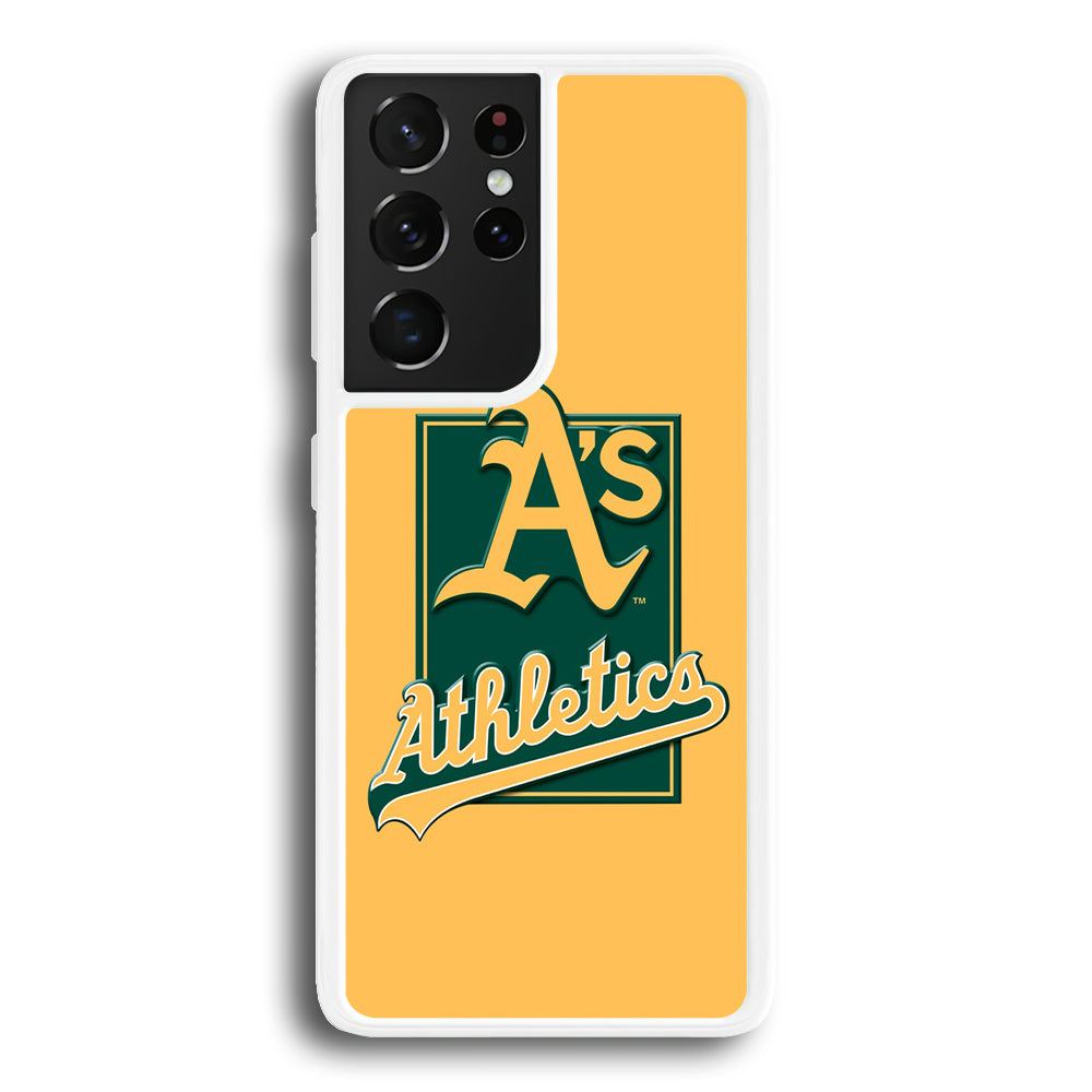 Baseball Oakland Athletics MLB 002 Samsung Galaxy S23 Ultra Case-Phone Case-Rubber White (2D Case)-Altracase