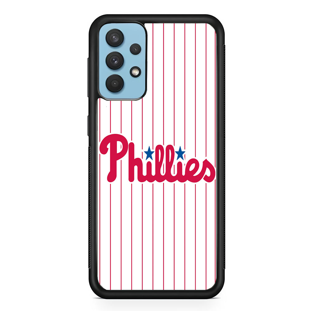 Baseball Philadelphia Phillies MLB 002 Samsung Galaxy A32 Case-Phone Case-Rubber Black (2D Case)-Altracase
