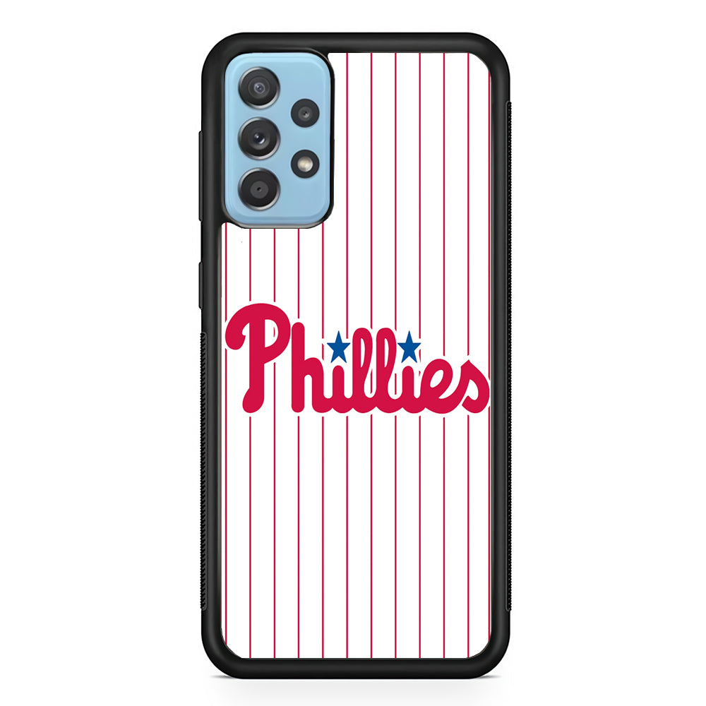 Baseball Philadelphia Phillies MLB 002 Samsung Galaxy A72 Case-Phone Case-Rubber Black (2D Case)-Altracase