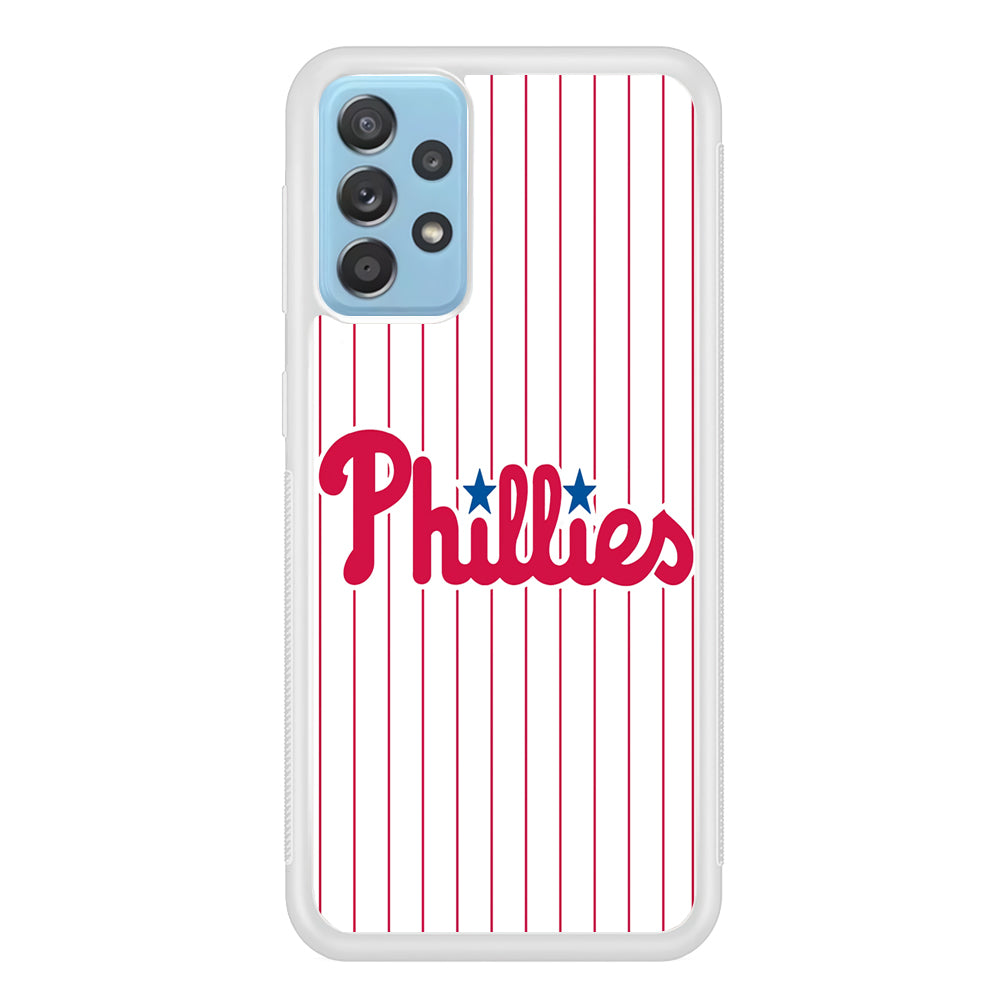 Baseball Philadelphia Phillies MLB 002 Samsung Galaxy A72 Case-Phone Case-Rubber White (2D Case)-Altracase