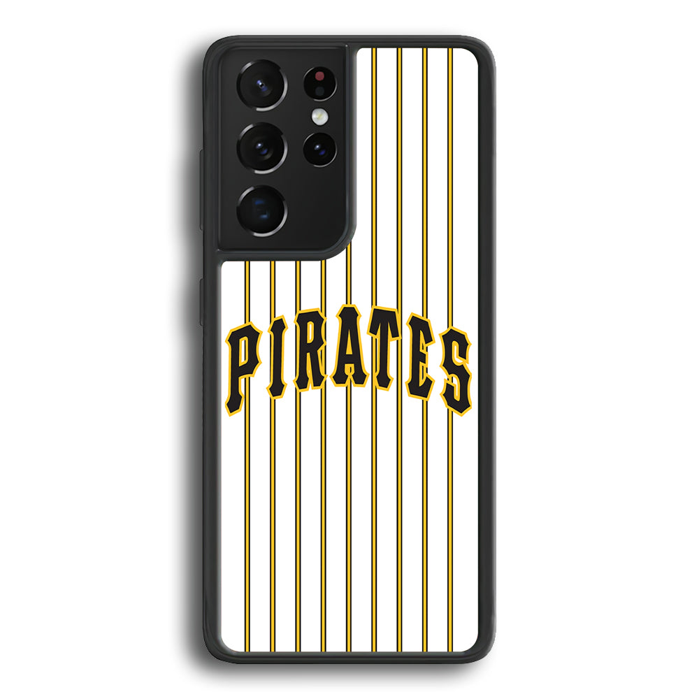 Baseball Pittsburgh Pirates MLB 001 Samsung Galaxy S21 Ultra Case-Phone Case-Rubber Black (2D Case)-Altracase
