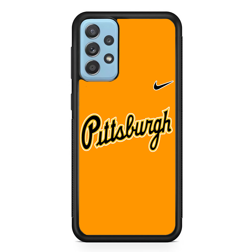 Baseball Pittsburgh Pirates MLB 002 Samsung Galaxy A72 Case-Phone Case-Rubber Black (2D Case)-Altracase