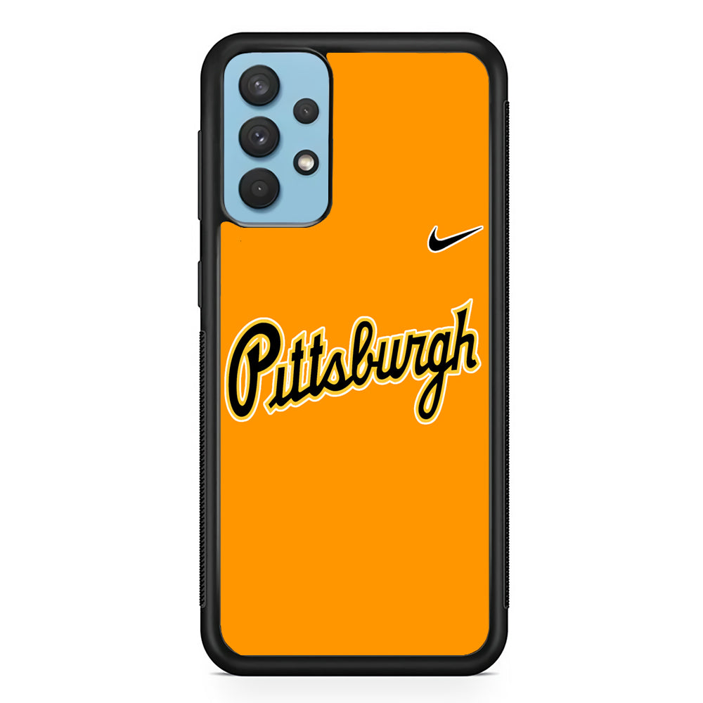 Baseball Pittsburgh Pirates MLB 002 Samsung Galaxy A32 Case-Phone Case-Rubber Black (2D Case)-Altracase