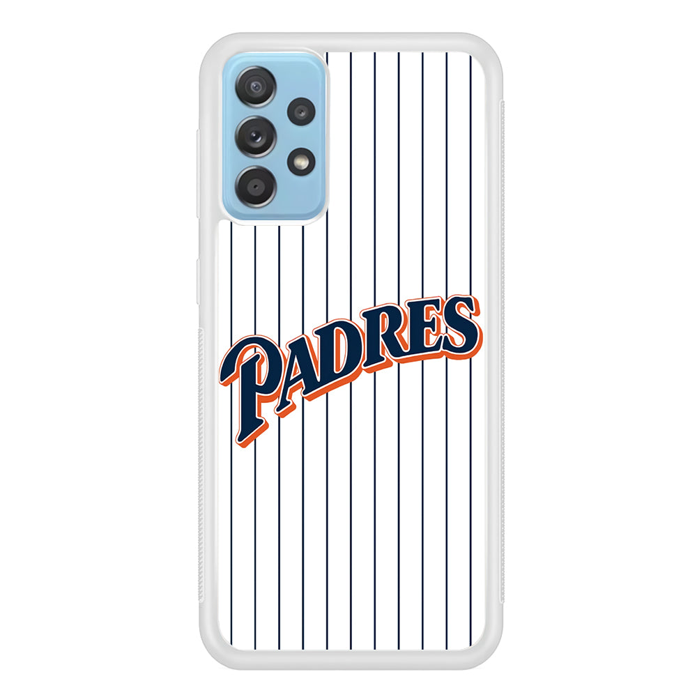 Baseball San Diego Padres MLB 001 Samsung Galaxy A72 Case-Phone Case-Rubber White (2D Case)-Altracase