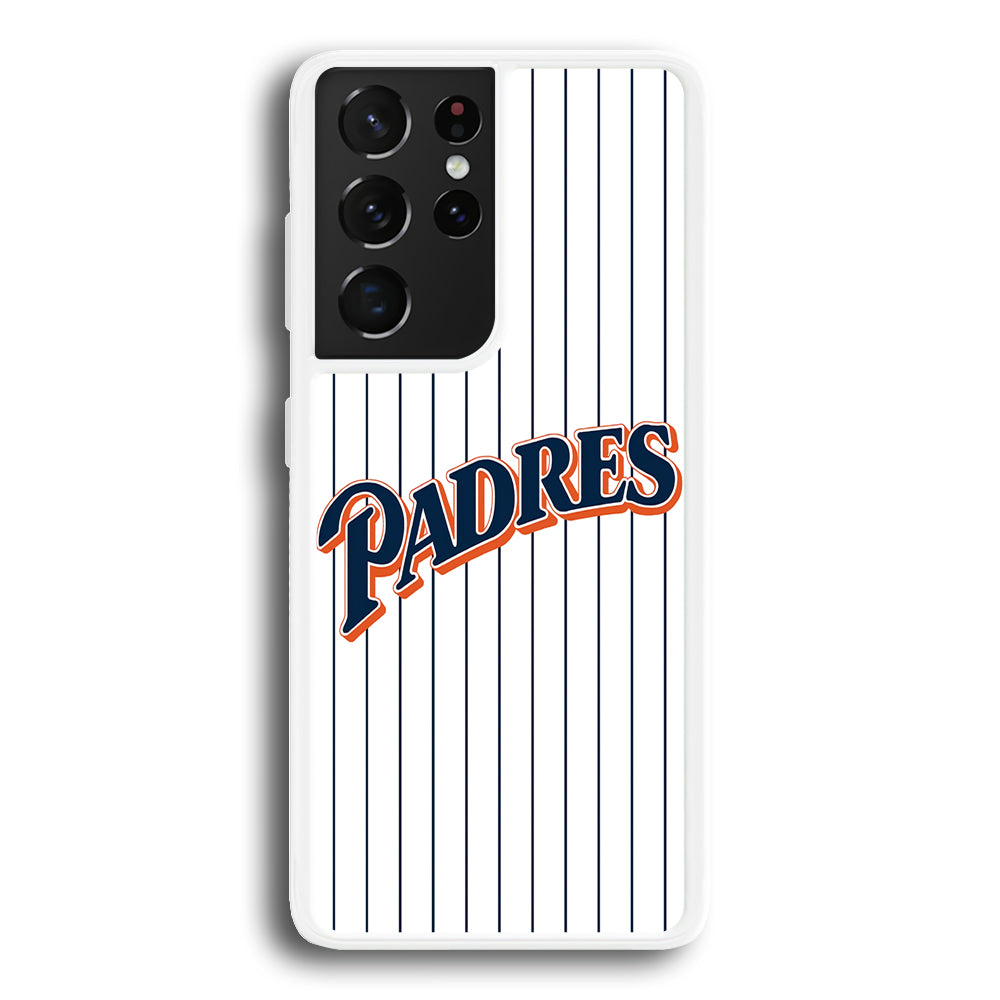 Baseball San Diego Padres MLB 001 Samsung Galaxy S24 Ultra Case-Phone Case-Rubber White (2D Case)-Altracase