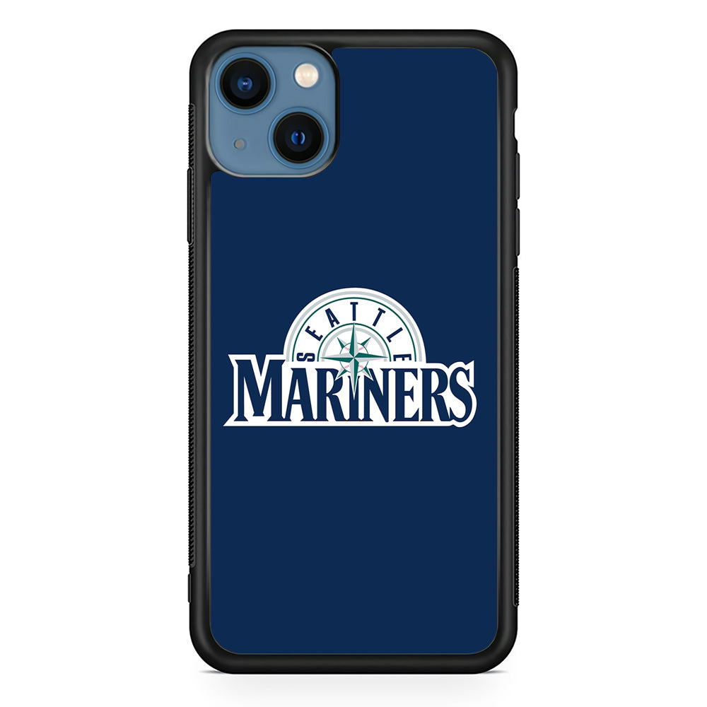 Baseball Seattle Mariners MLB 001 iPhone 15 Plus Case-Phone Case-Rubber Black (2D Case)-Altracase