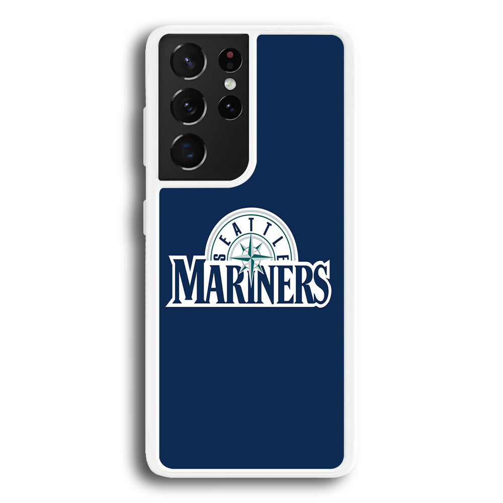 Baseball Seattle Mariners MLB 001 Samsung Galaxy S21 Ultra Case-Phone Case-Rubber White (2D Case)-Altracase