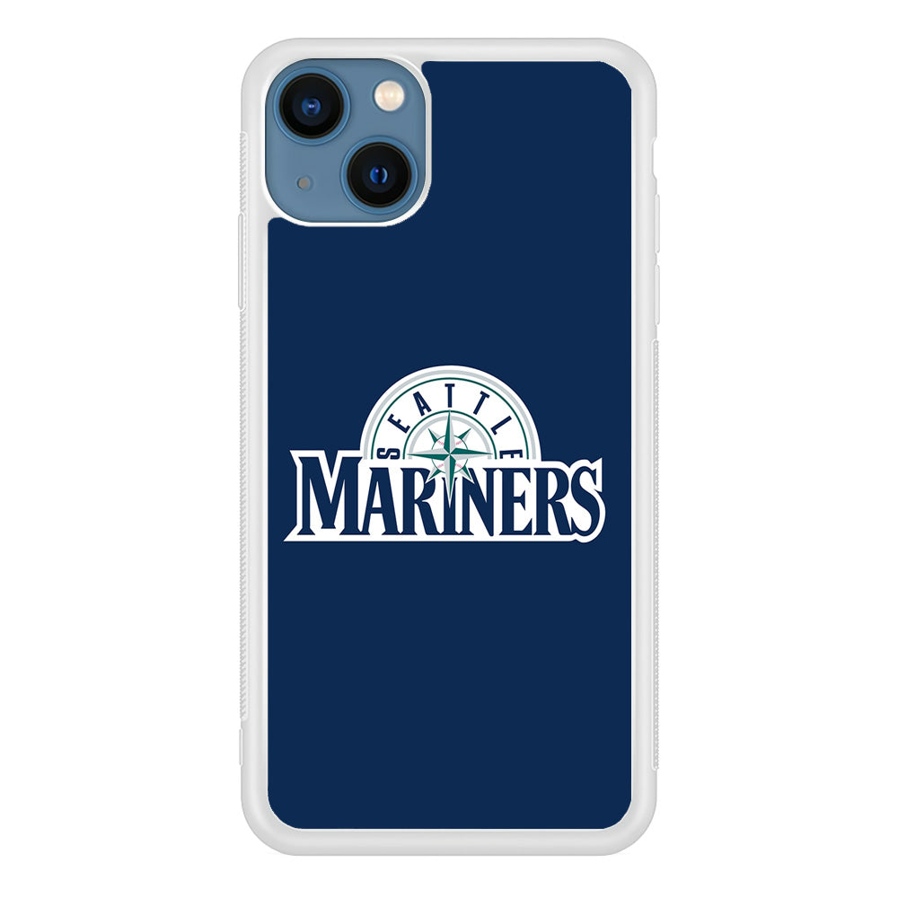 Baseball Seattle Mariners MLB 001 iPhone 15 Plus Case-Phone Case-Rubber White (2D Case)-Altracase
