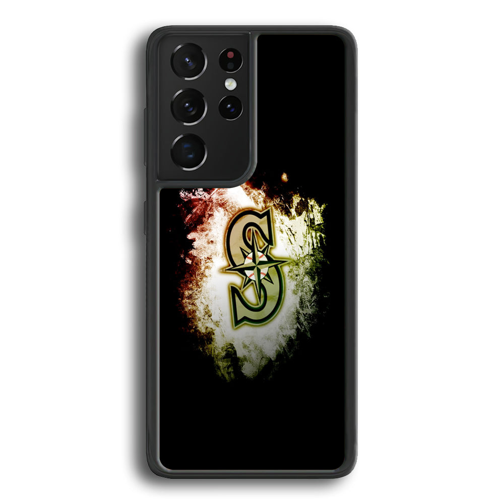 Baseball Seattle Mariners MLB 002 Samsung Galaxy S21 Ultra Case-Phone Case-Rubber Black (2D Case)-Altracase
