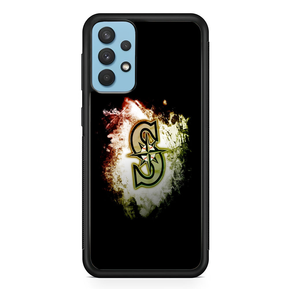 Baseball Seattle Mariners MLB 002 Samsung Galaxy A32 Case-Phone Case-Rubber Black (2D Case)-Altracase