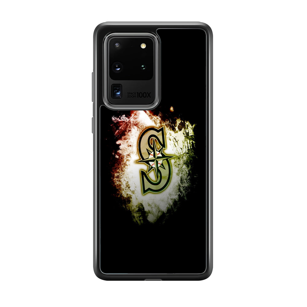 Baseball Seattle Mariners MLB 002 Samsung Galaxy S20 Ultra Case-Phone Case-Rubber Black (2D Case)-Altracase