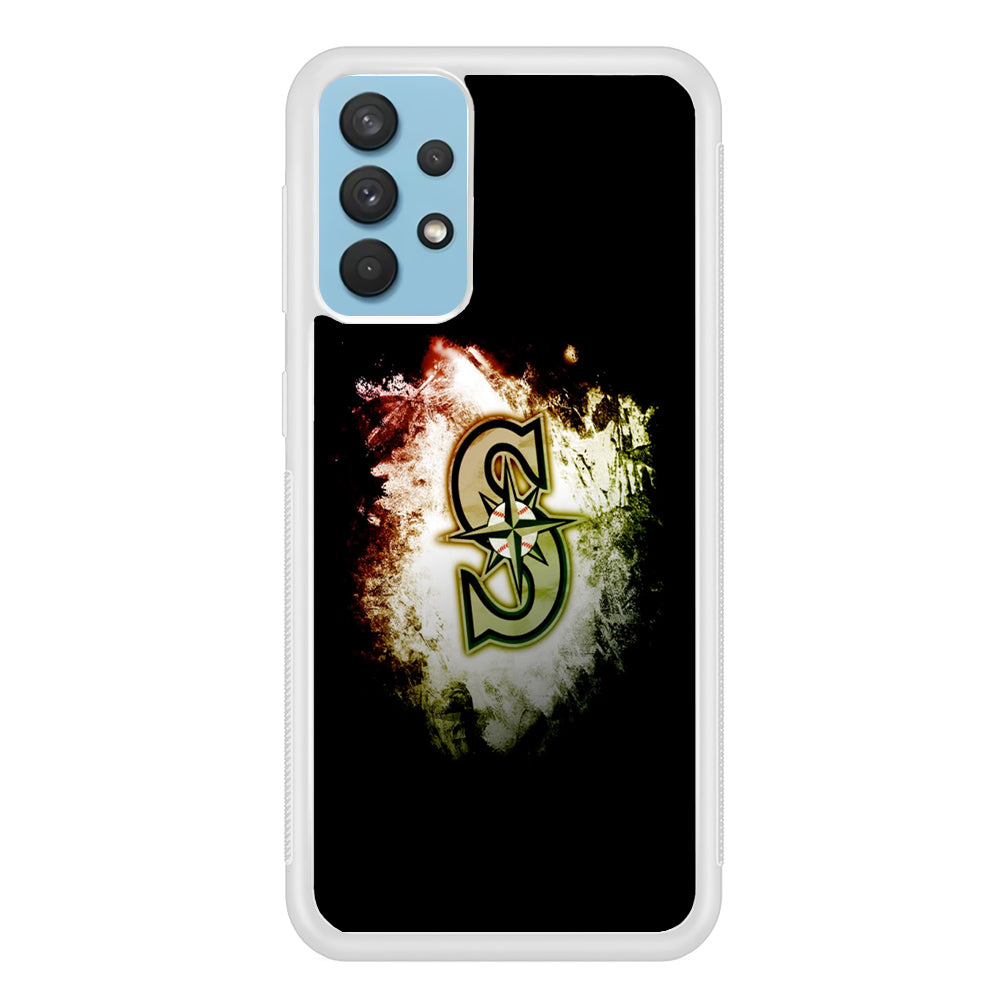 Baseball Seattle Mariners MLB 002 Samsung Galaxy A32 Case-Phone Case-Rubber White (2D Case)-Altracase