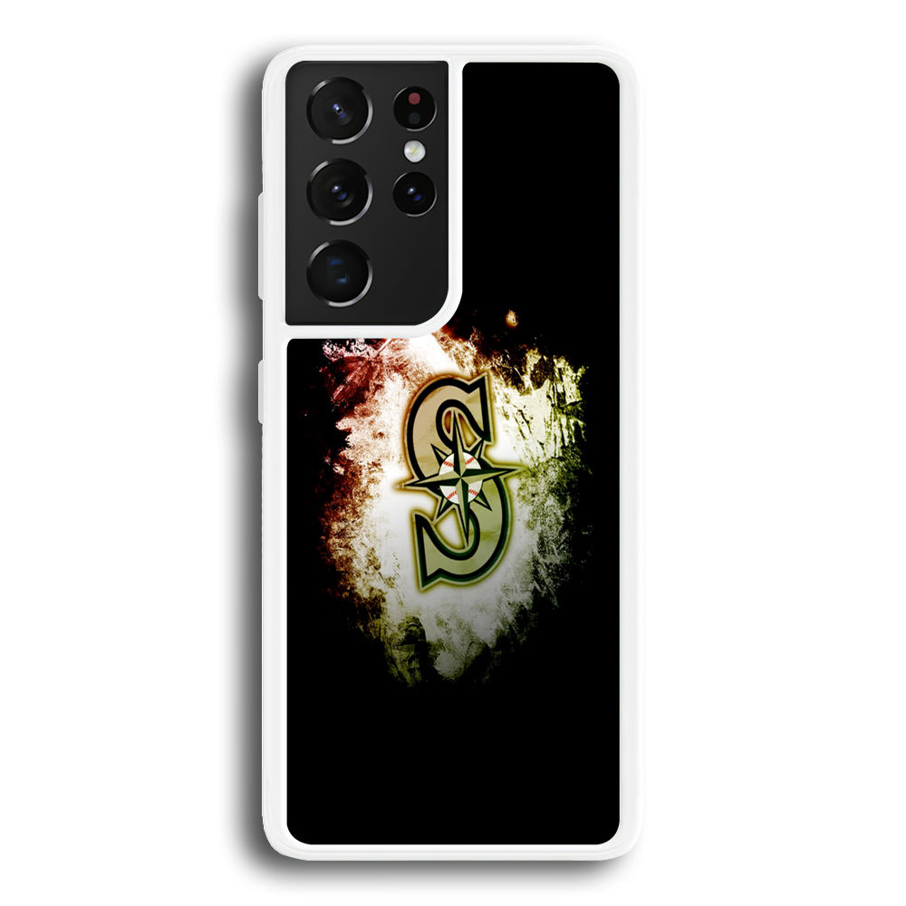 Baseball Seattle Mariners MLB 002 Samsung Galaxy S21 Ultra Case-Phone Case-Rubber White (2D Case)-Altracase