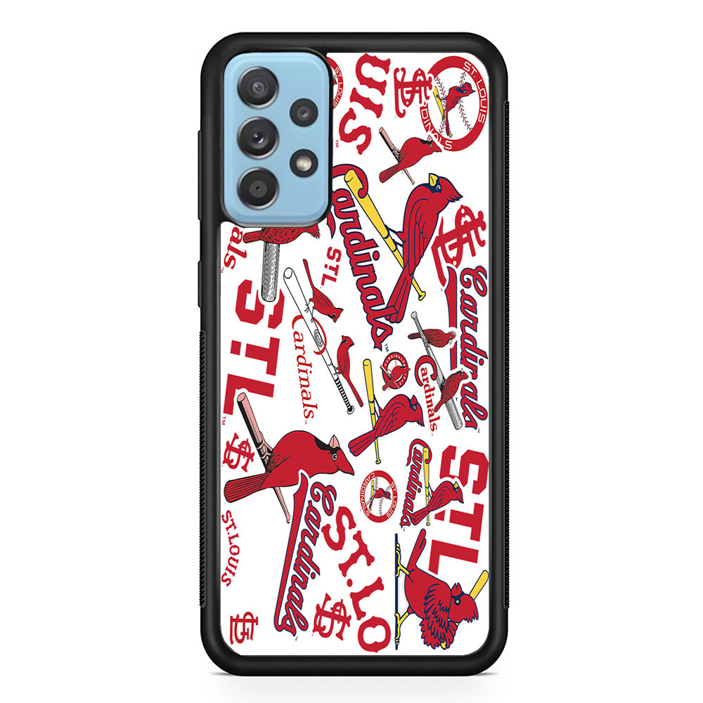 Baseball St. Louis Cardinals MLB 001 Samsung Galaxy A52 Case-Phone Case-Rubber Black (2D Case)-Altracase