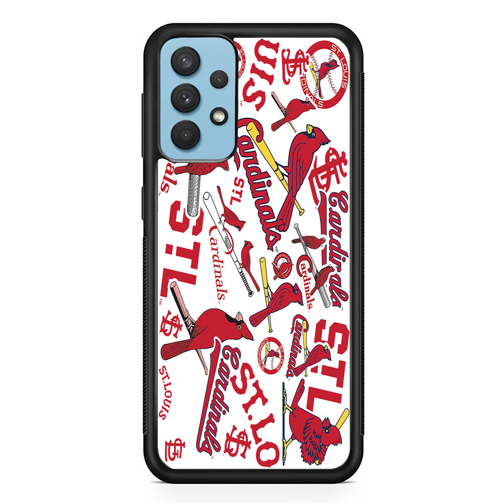 Baseball St. Louis Cardinals MLB 001 Samsung Galaxy A32 Case-Phone Case-Rubber Black (2D Case)-Altracase