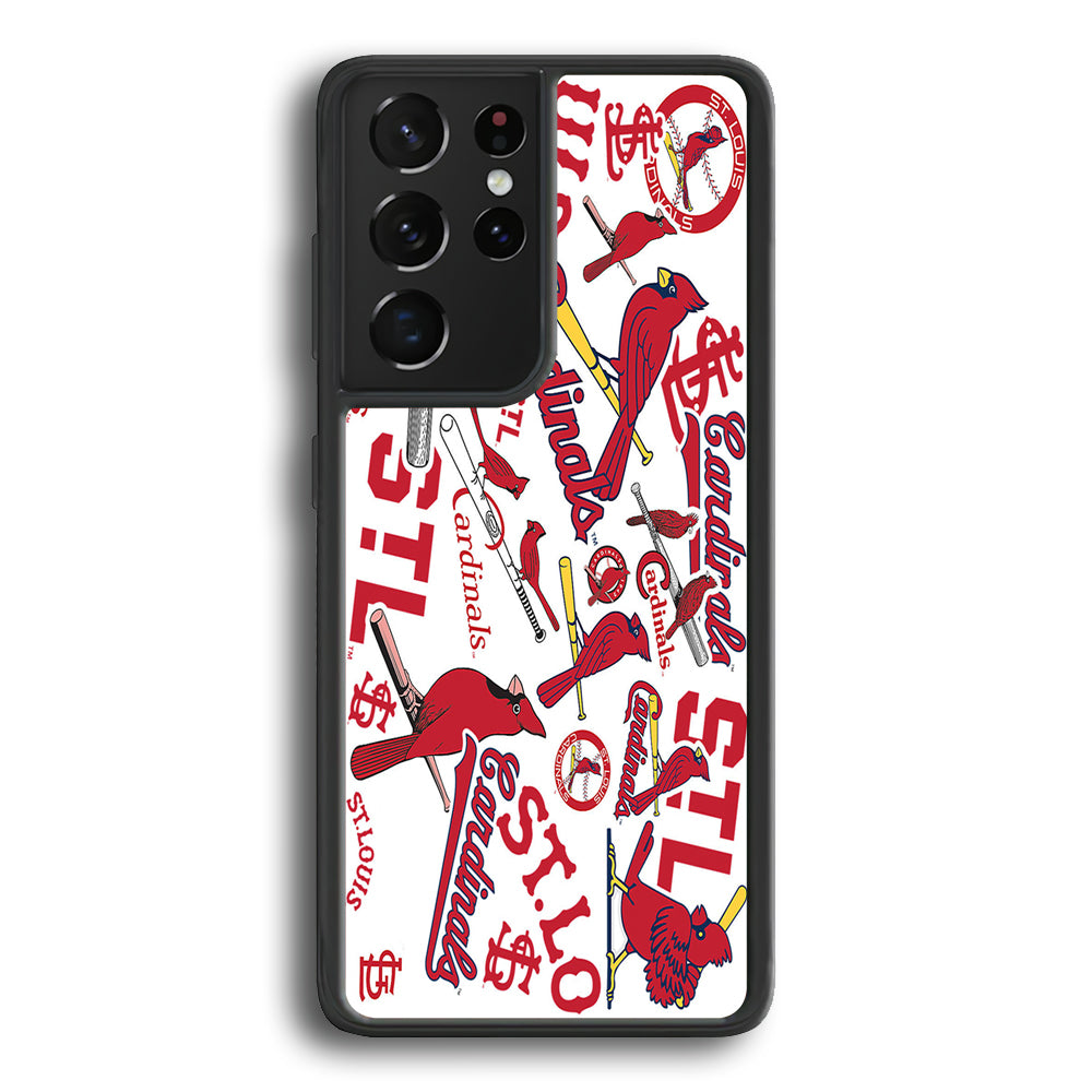 Baseball St. Louis Cardinals MLB 001 Samsung Galaxy S21 Ultra Case-Phone Case-Rubber Black (2D Case)-Altracase