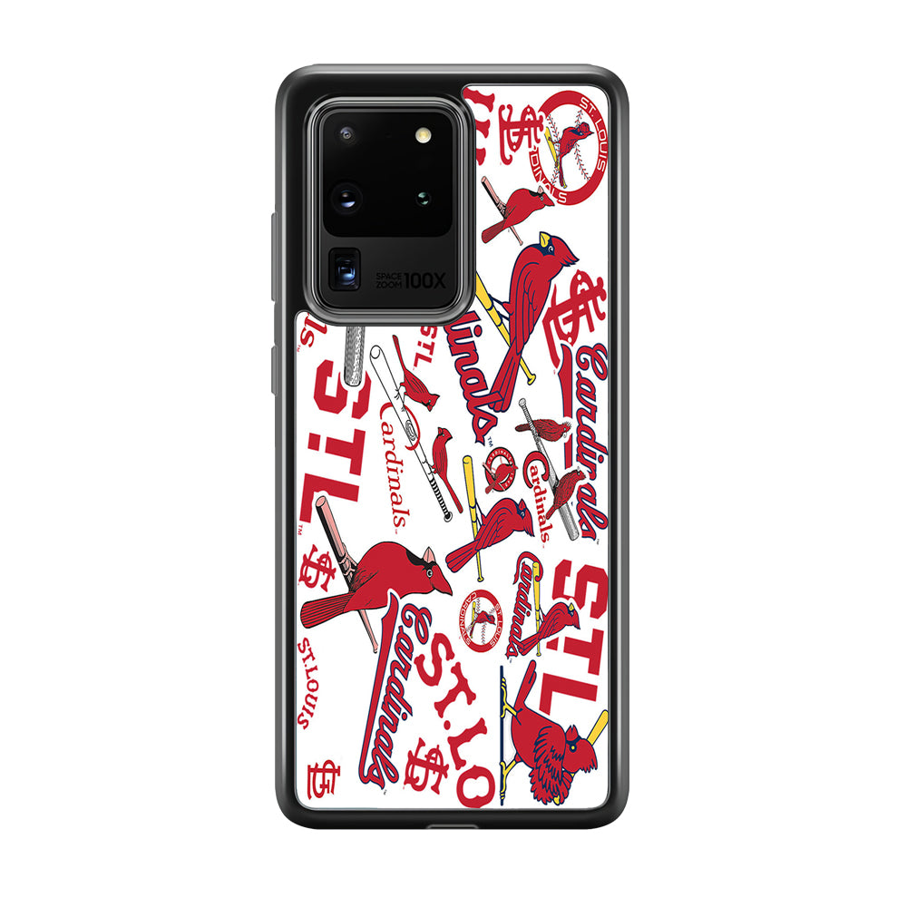 Baseball St. Louis Cardinals MLB 001 Samsung Galaxy S20 Ultra Case-Phone Case-Rubber Black (2D Case)-Altracase