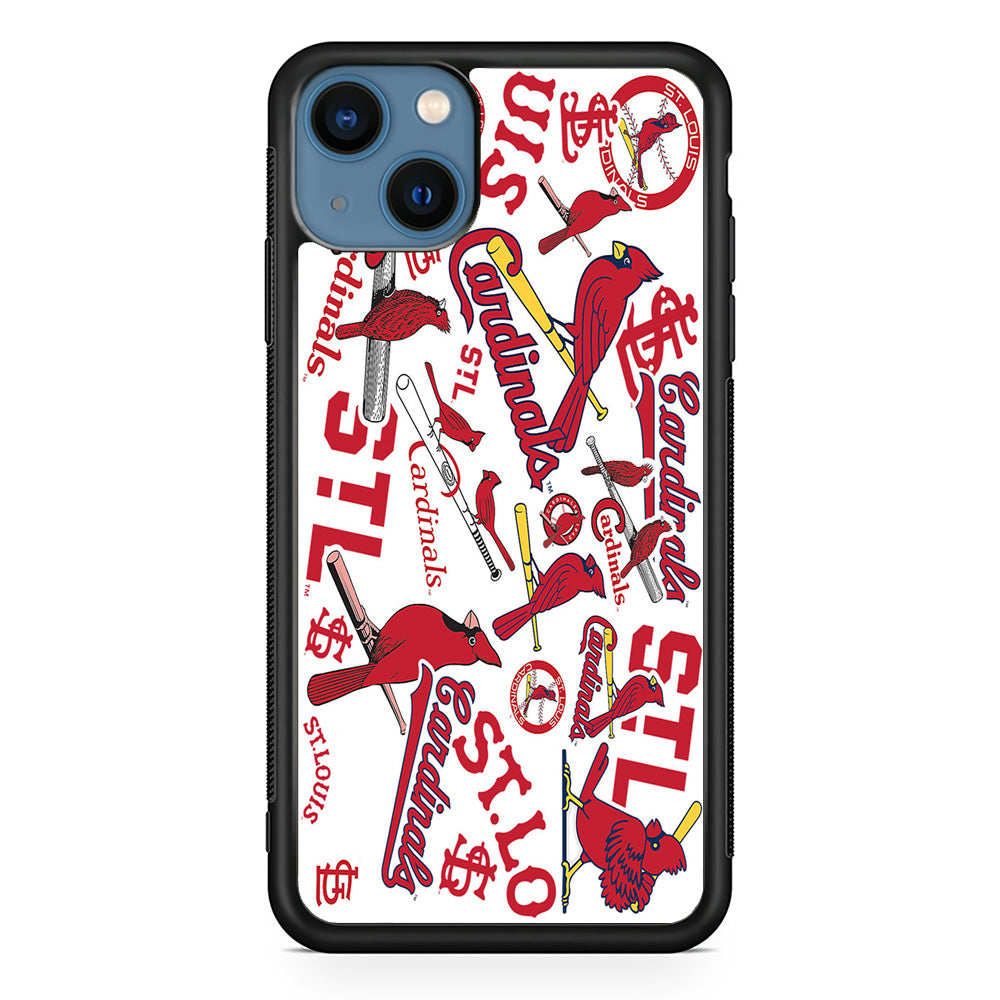 Baseball St. Louis Cardinals MLB 001 iPhone 15 Plus Case-Phone Case-Rubber Black (2D Case)-Altracase