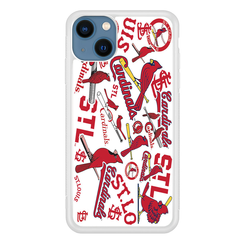 Baseball St. Louis Cardinals MLB 001 iPhone 14 Plus Case-Phone Case-Rubber White (2D Case)-Altracase