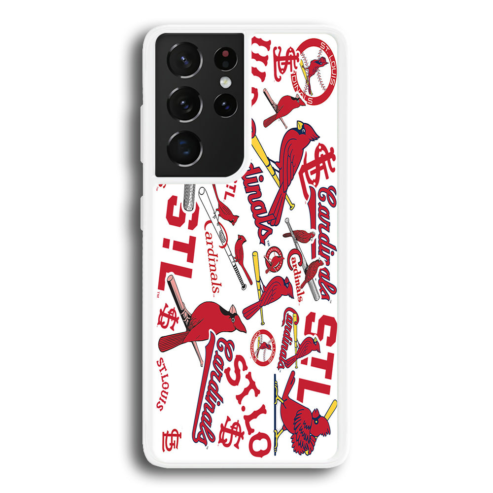 Baseball St. Louis Cardinals MLB 001 Samsung Galaxy S21 Ultra Case-Phone Case-Rubber White (2D Case)-Altracase