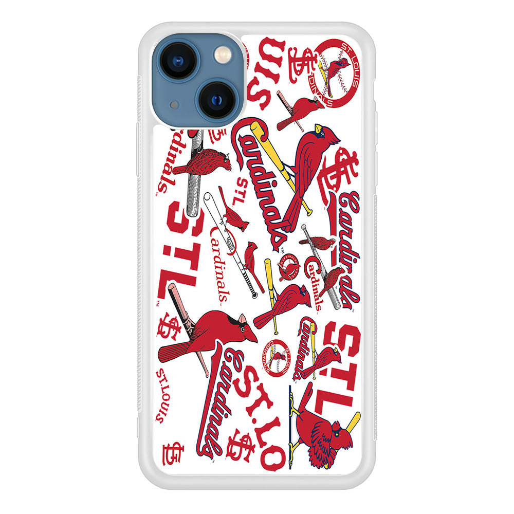 Baseball St. Louis Cardinals MLB 001 iPhone 15 Plus Case-Phone Case-Rubber White (2D Case)-Altracase