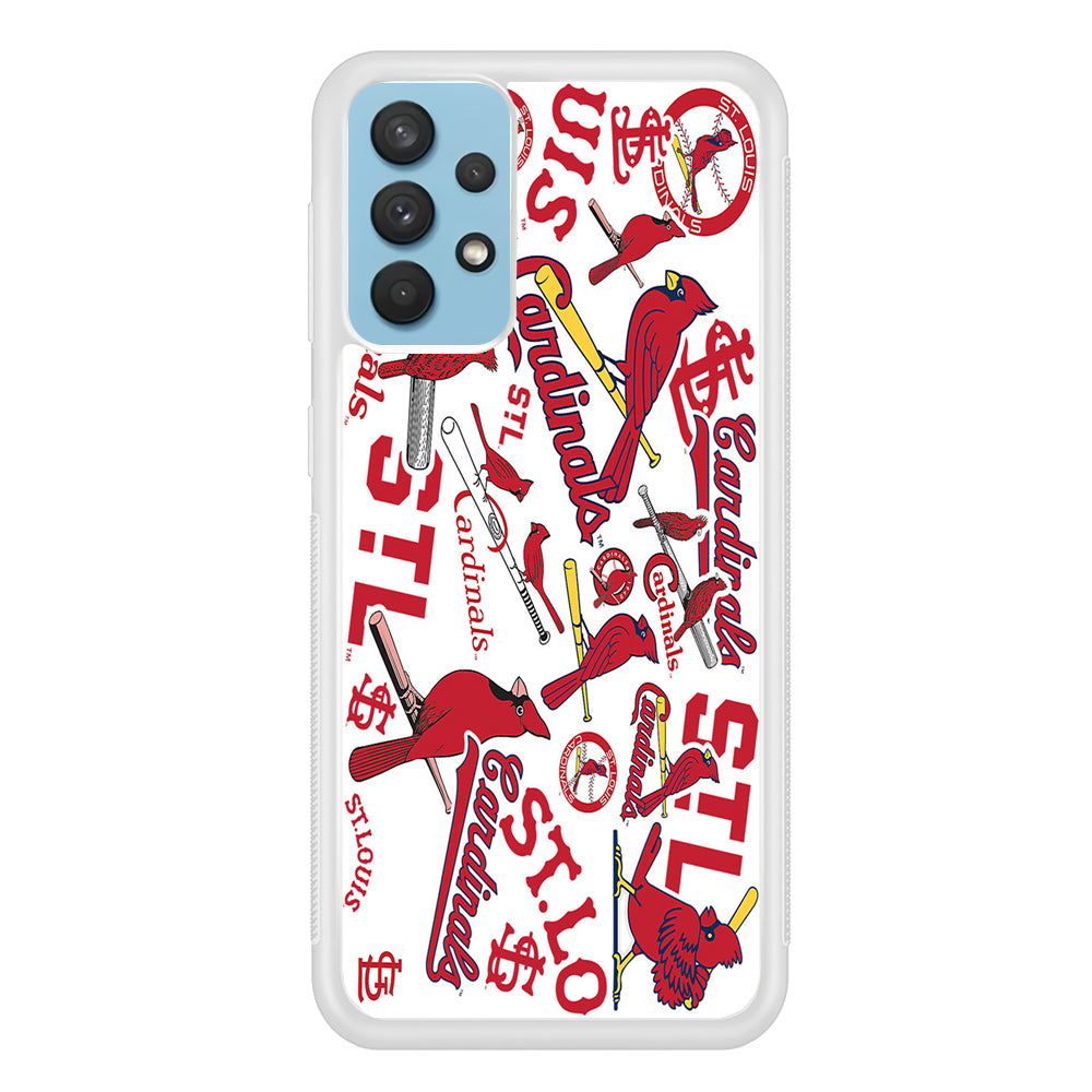 Baseball St. Louis Cardinals MLB 001 Samsung Galaxy A32 Case-Phone Case-Rubber White (2D Case)-Altracase