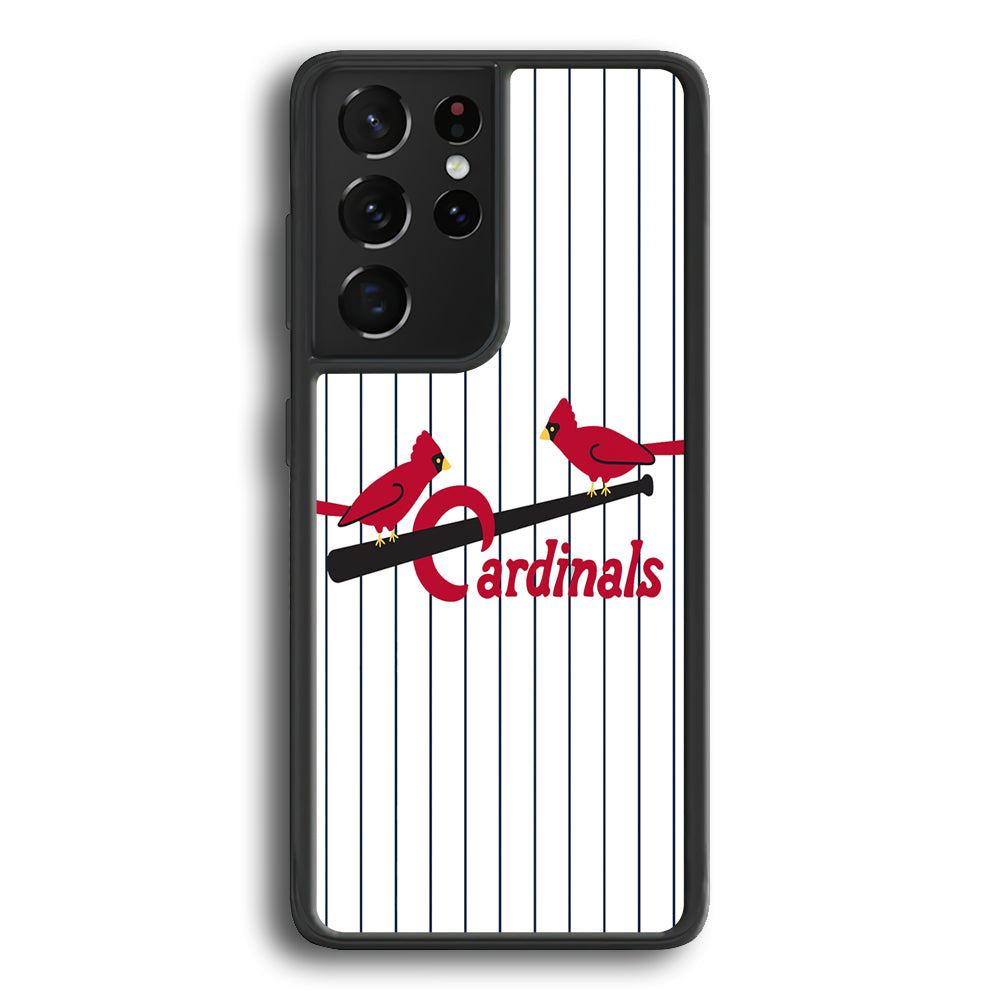 Baseball St. Louis Cardinals MLB 002 Samsung Galaxy S21 Ultra Case-Phone Case-Rubber Black (2D Case)-Altracase