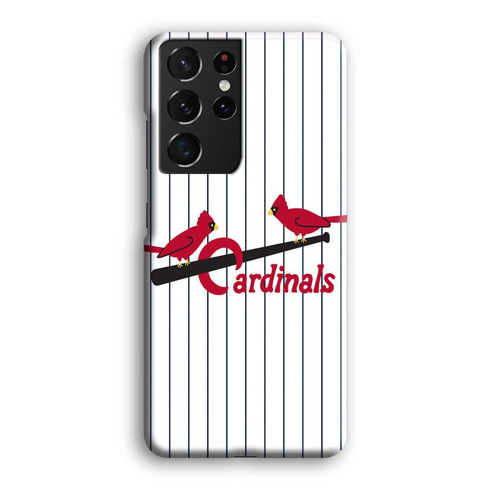 Baseball St. Louis Cardinals MLB 002 Samsung Galaxy S21 Ultra Case-Phone Case-Rubber White (2D Case)-Altracase