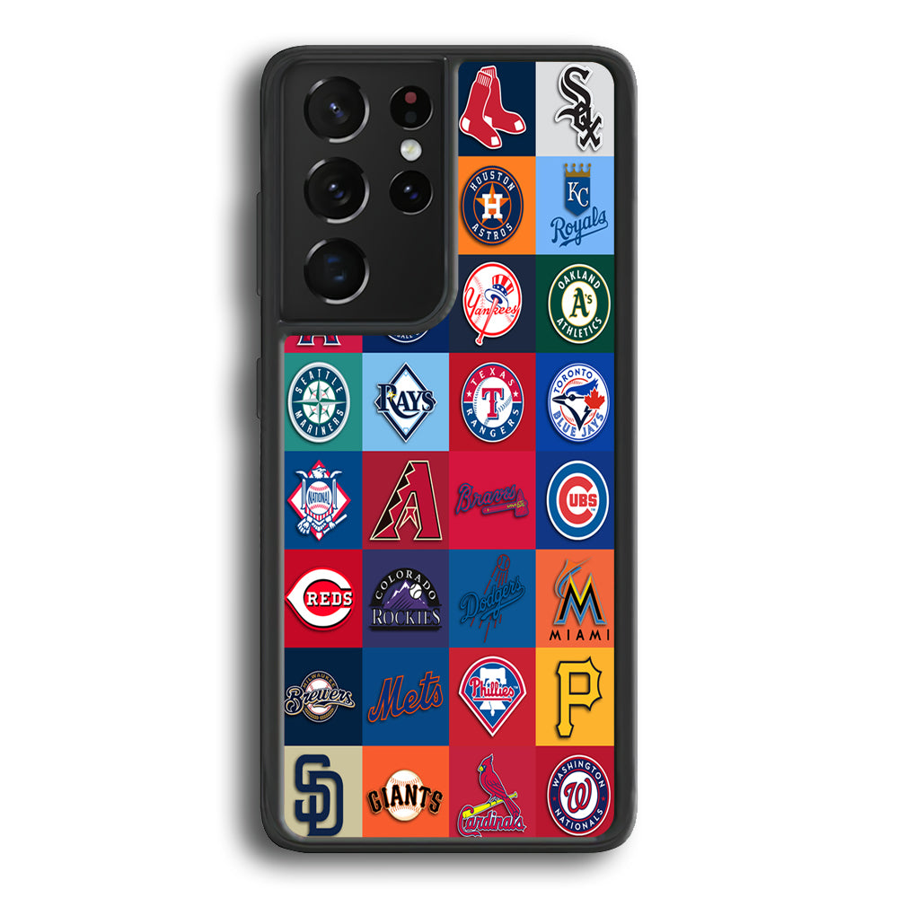 Baseball Teams MLB Samsung Galaxy S21 Ultra Case-Phone Case-Rubber Black (2D Case)-Altracase
