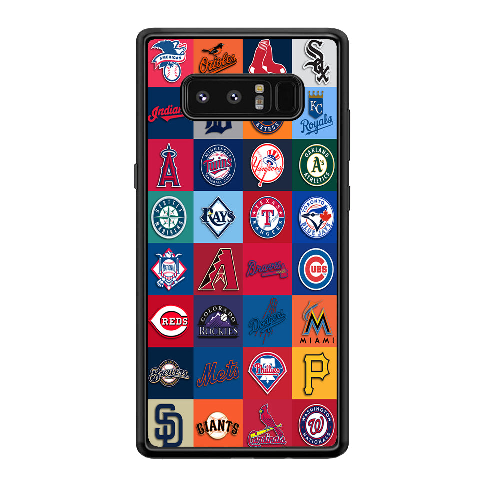 Baseball Teams MLB Samsung Galaxy Note 8 Case-Phone Case-Rubber Black (2D Case)-Altracase
