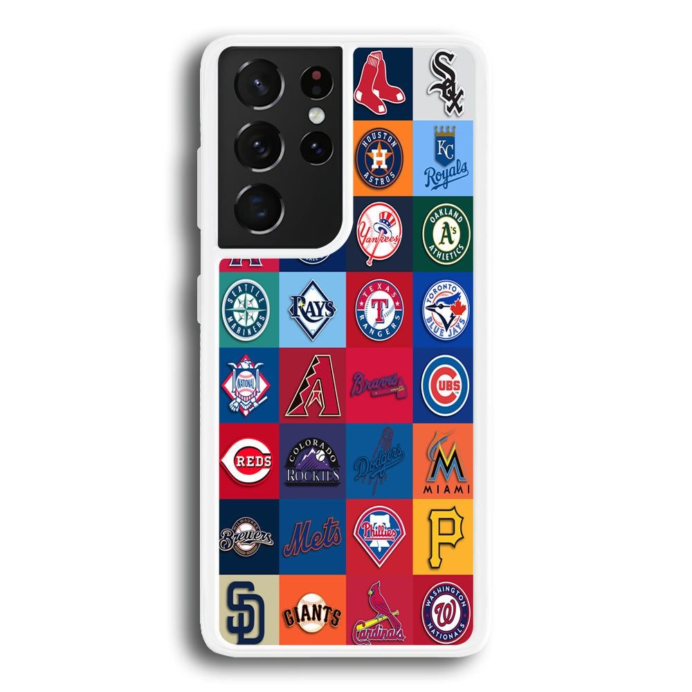 Baseball Teams MLB Samsung Galaxy S21 Ultra Case-Phone Case-Rubber White (2D Case)-Altracase
