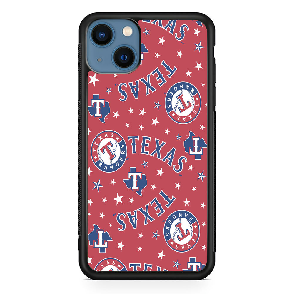 Baseball Texas Rangers MLB 001 iPhone 15 Plus Case-Phone Case-Rubber Black (2D Case)-Altracase