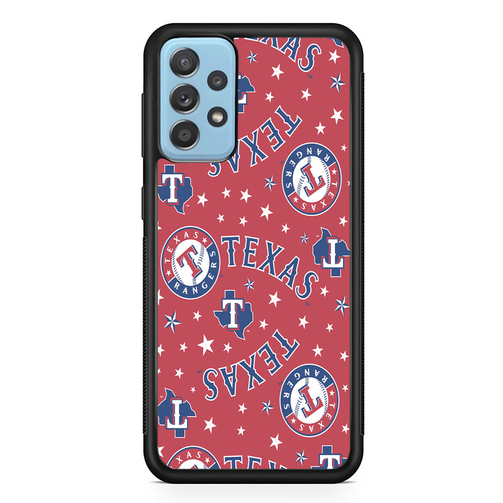 Baseball Texas Rangers MLB 001 Samsung Galaxy A52 Case-Phone Case-Rubber Black (2D Case)-Altracase