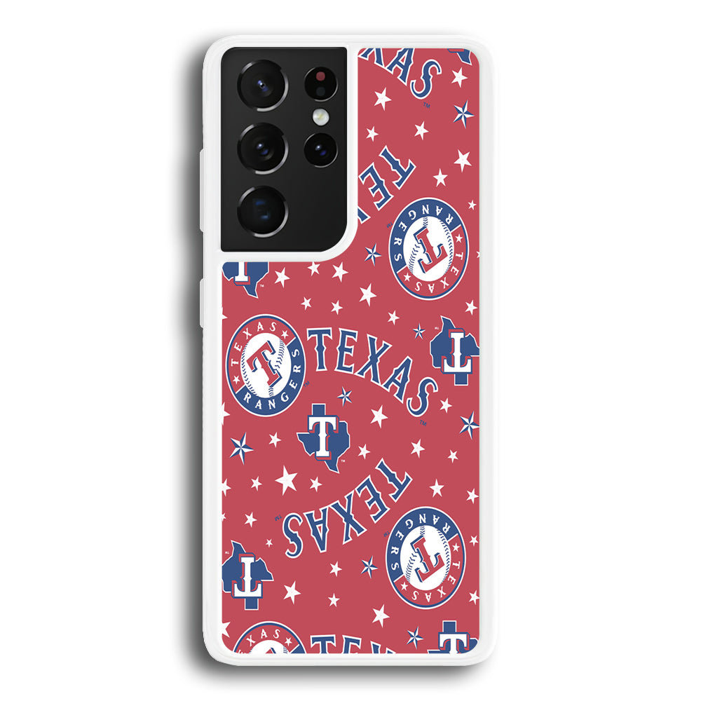 Baseball Texas Rangers MLB 001 Samsung Galaxy S21 Ultra Case-Phone Case-Rubber White (2D Case)-Altracase