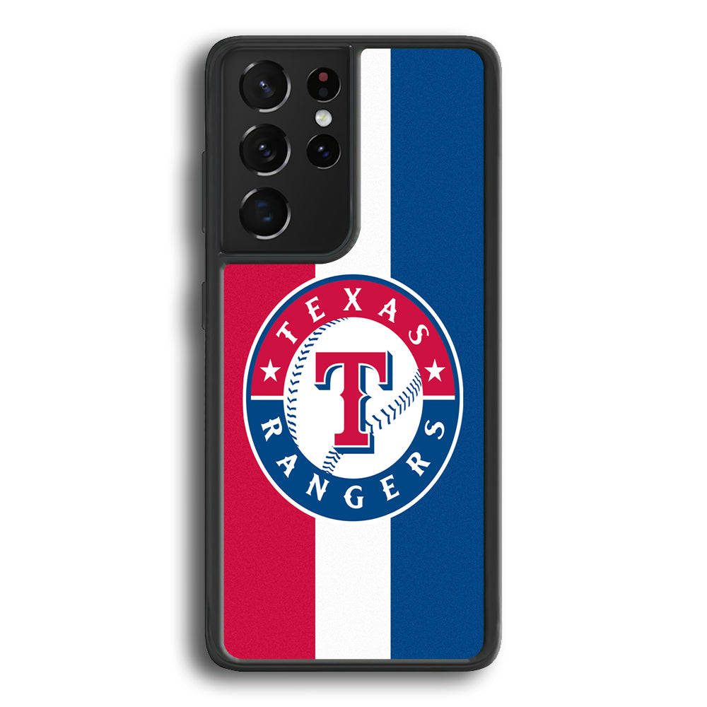 Baseball Texas Rangers MLB 002 Samsung Galaxy S23 Ultra Case-Phone Case-Rubber Black (2D Case)-Altracase