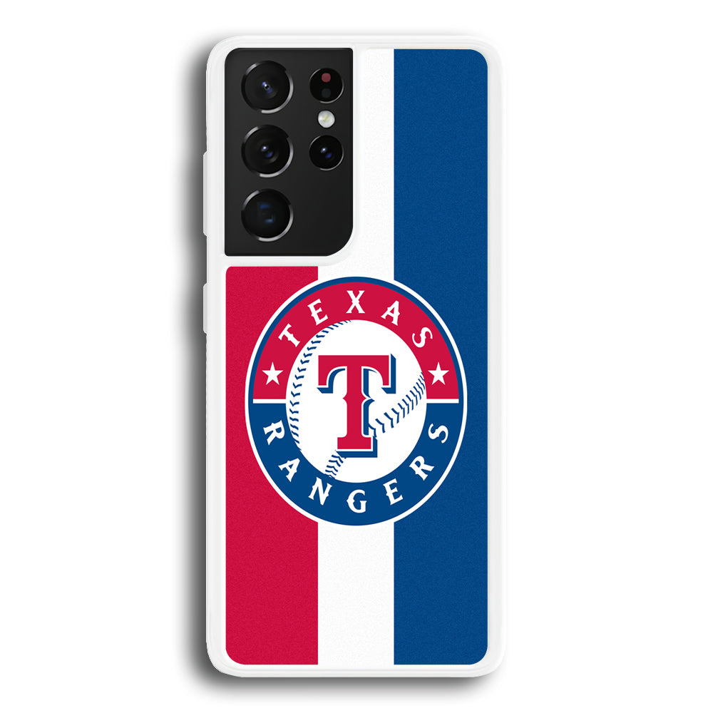 Baseball Texas Rangers MLB 002 Samsung Galaxy S21 Ultra Case-Phone Case-Rubber White (2D Case)-Altracase