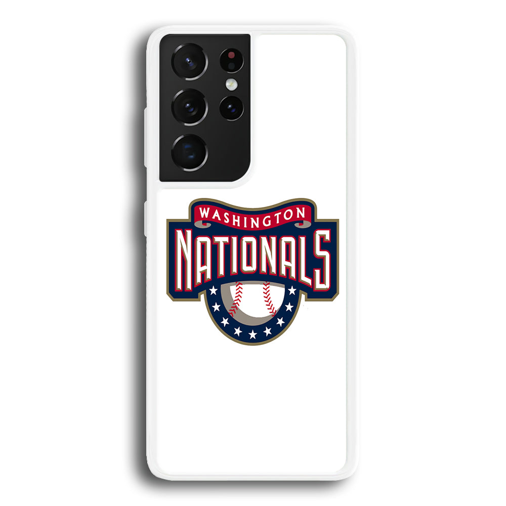 Baseball Washington Nationals MLB 001 Samsung Galaxy S21 Ultra Case-Phone Case-Rubber White (2D Case)-Altracase