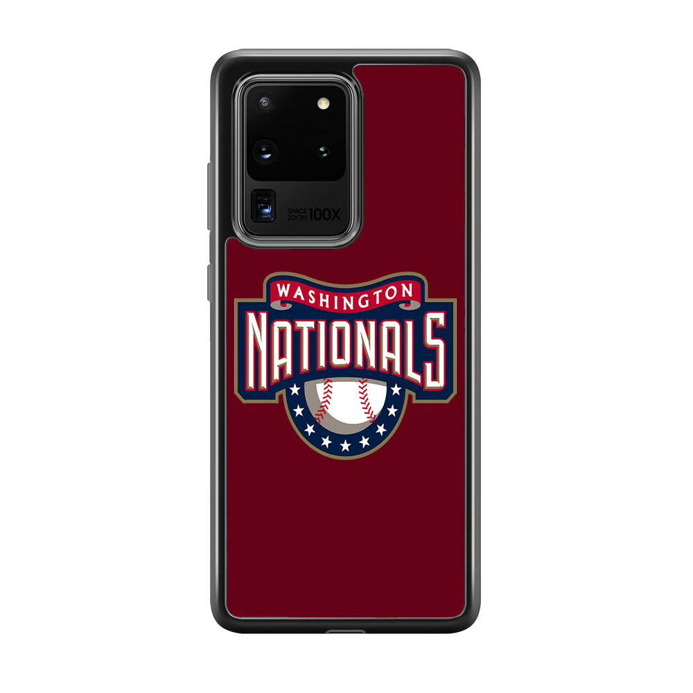 Baseball Washington Nationals MLB 002 Samsung Galaxy S20 Ultra Case-Phone Case-Rubber Black (2D Case)-Altracase